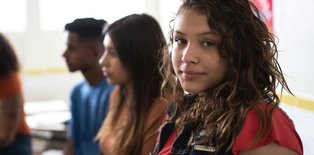 Adolescent girl in classroom