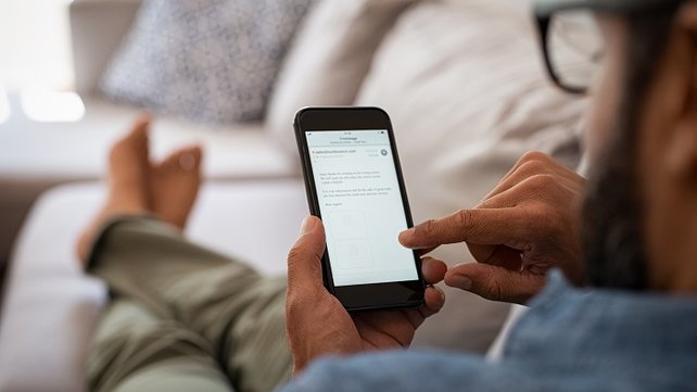 Adult using cell phone