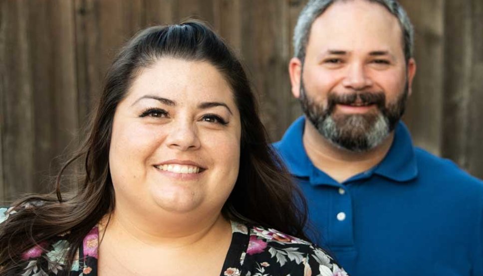 Couple smiling